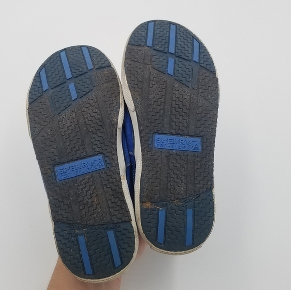 Sperry Halyard Jr. Blue Canvas Loafer Slip On Shoe 11.5T - Picture 6 of 7